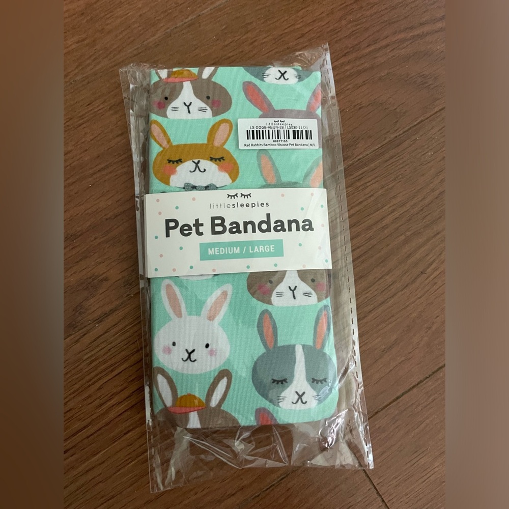 Little sleepies  Rad Rabbits pet Bandana medium large